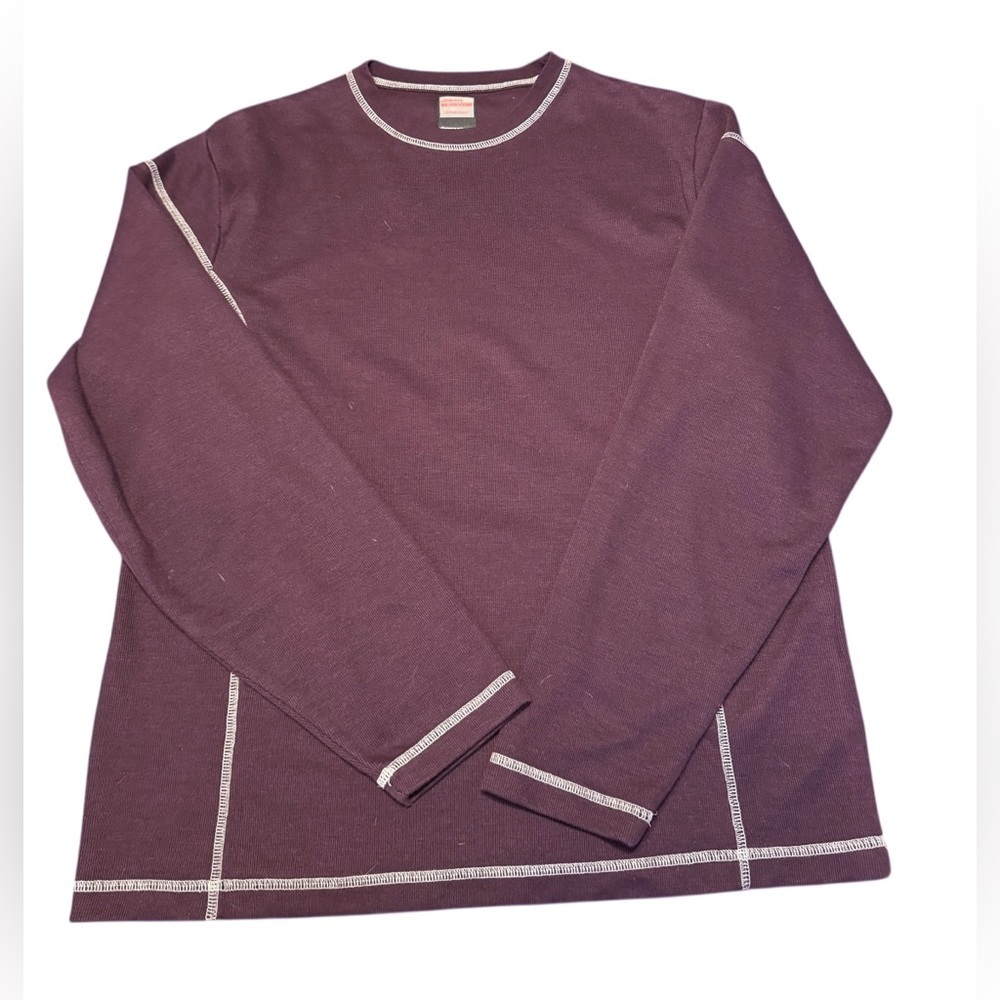 Urban Behavior Men’s Ribbed Knit Contrast Stitch Burgundy Pullover Sz L